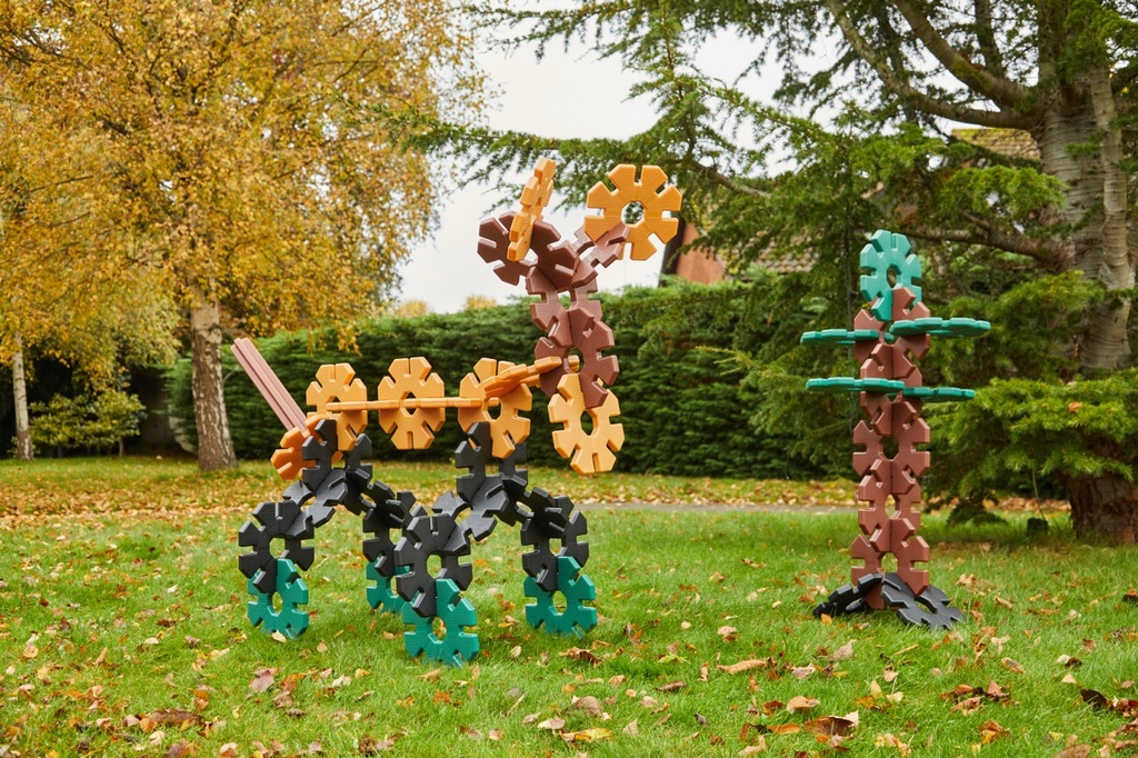 Mega Bau-Achtecke - 42 Teile natur