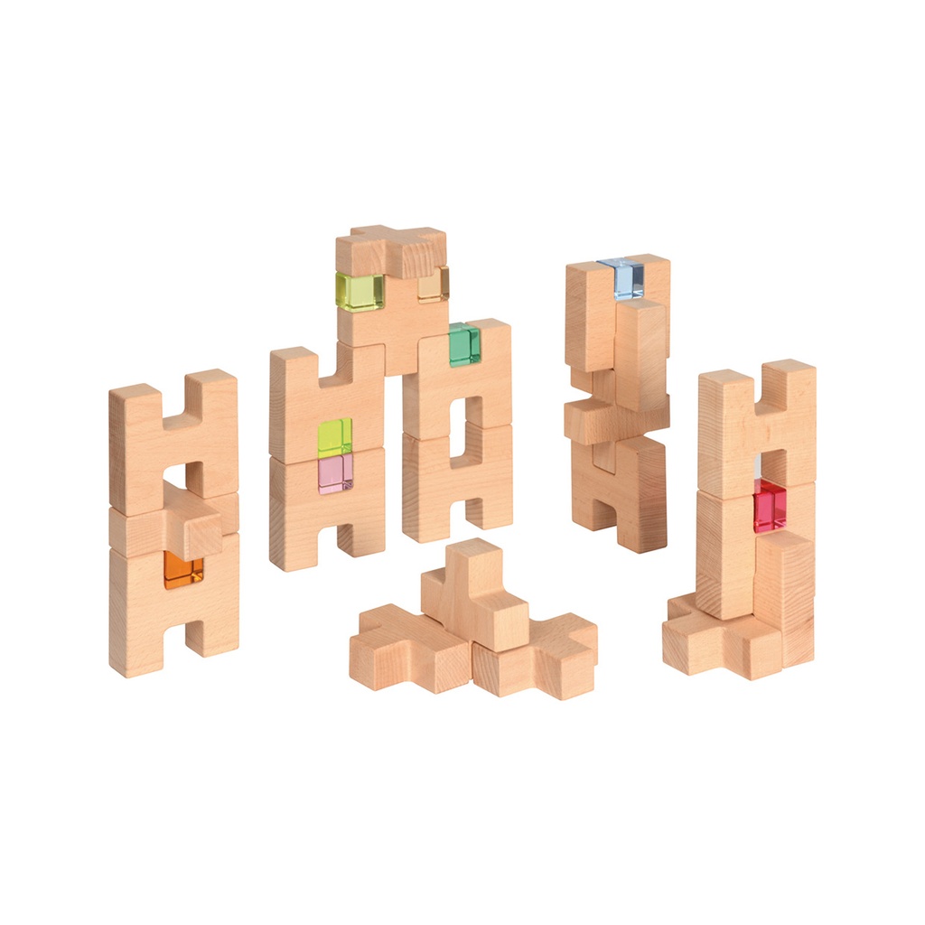 Holzbaukasten H und Plus Blöcke
