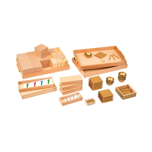 [W104433] Goldenes Perlenmaterial mit Kartensätzen: Lose Perlen - Kunststoff